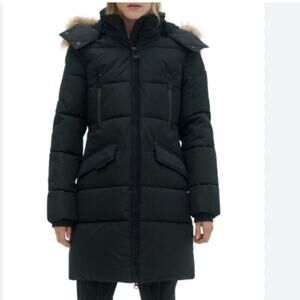 NWOT NOIZE Addie Mid Length Black Parka Size Small